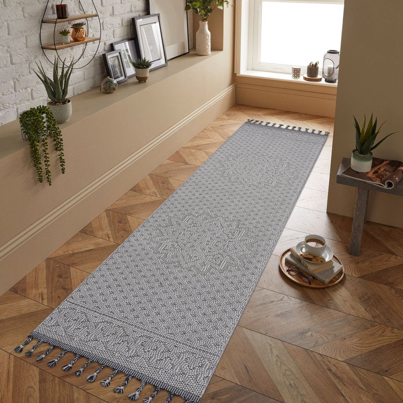 2X8 Loom & Area Rug With White/ Medallion Pattern, Indoor-Outdoor, Stain , Non-Shedding, And Pet , , Easy To Clean Solution In Look, Indoor Outdoor, , Hassle- Cleanup