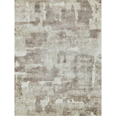 Papyrus Beige Wool/Bamboo Silk handloomed Area Rug