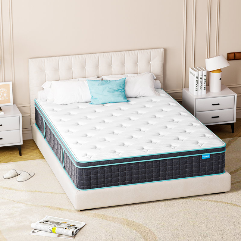 Matelas en mousse à mémoire de forme mi-ferme 10 po / 12 po avec ressorts ensachés individuels pour l'isolation des mouvements