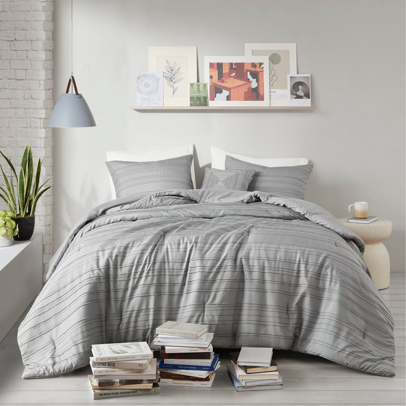 Ensemble d'édredon en jacquard à pince Cationic, Édredon pour lit simple / simple TG + 3 pièces s