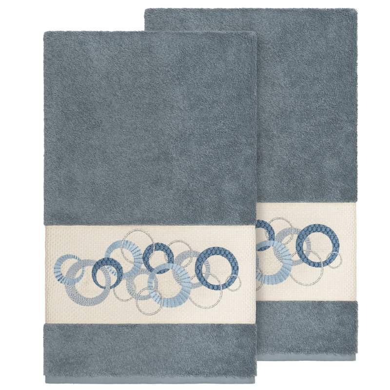 Ensemble de serviettes de bain 2 pièces Annabelle, Bleu sarcelle