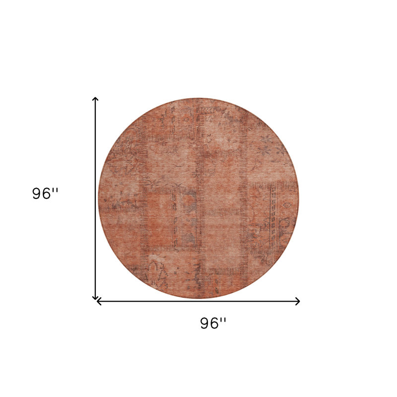 Tapis rond 8 po Salmon Copper