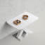 Modern Square Pull-out Dining Table White Tabletop + Mdf X-shaped Legs With Metal Base