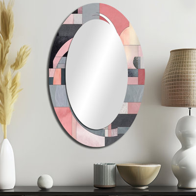 Miroir mural ovale rose Transcendent Angles I