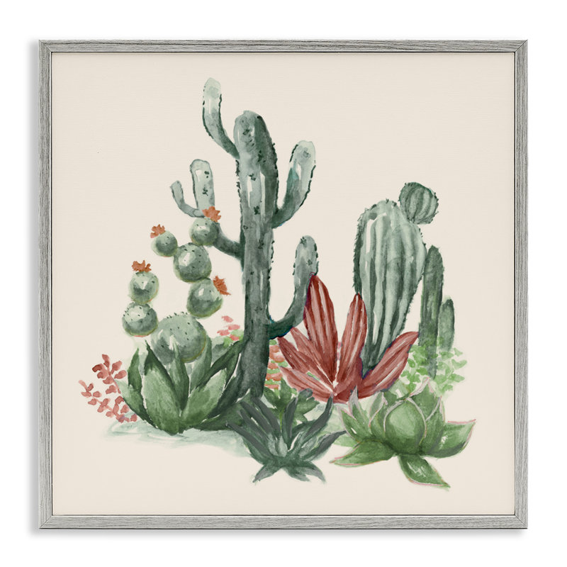 Giclée encadrée Mojave Cacti, design par Nan, Estampe numérique Farmhouse, H 12 po x l 12 po