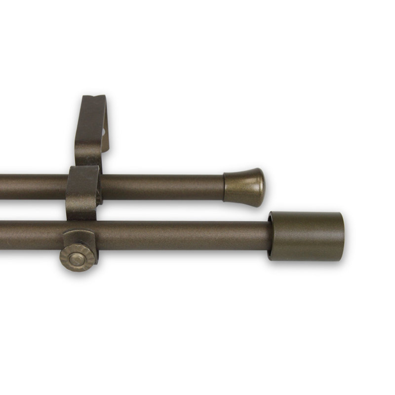 Tringle à rideaux double, 120 po, Or antique