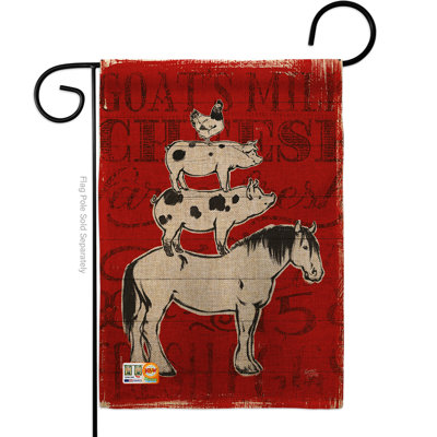 Double Sided 18.5'' H x 13'' W Burlap Animal Garden Flag