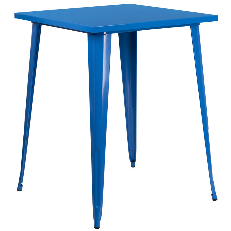 Table carrée intérieure / extérieure Angeleca, bleu, l 33,25 po x L 33,25 po x H 40,75 po