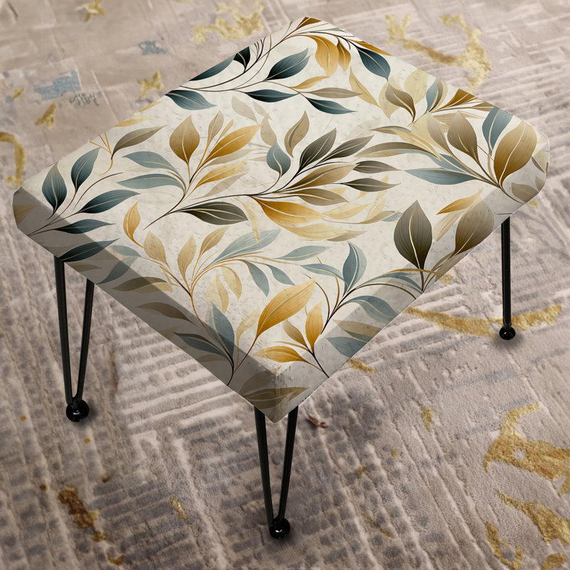 Neutral Leaves II - Plants Rectangle Ottoman