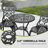 Outdoor 3 Pieces Patio Bistro Set with 2 Chairs, Round Table with Umbrella Hole, All-Weather Outdoor Patio Bistro Set for Garden, Black