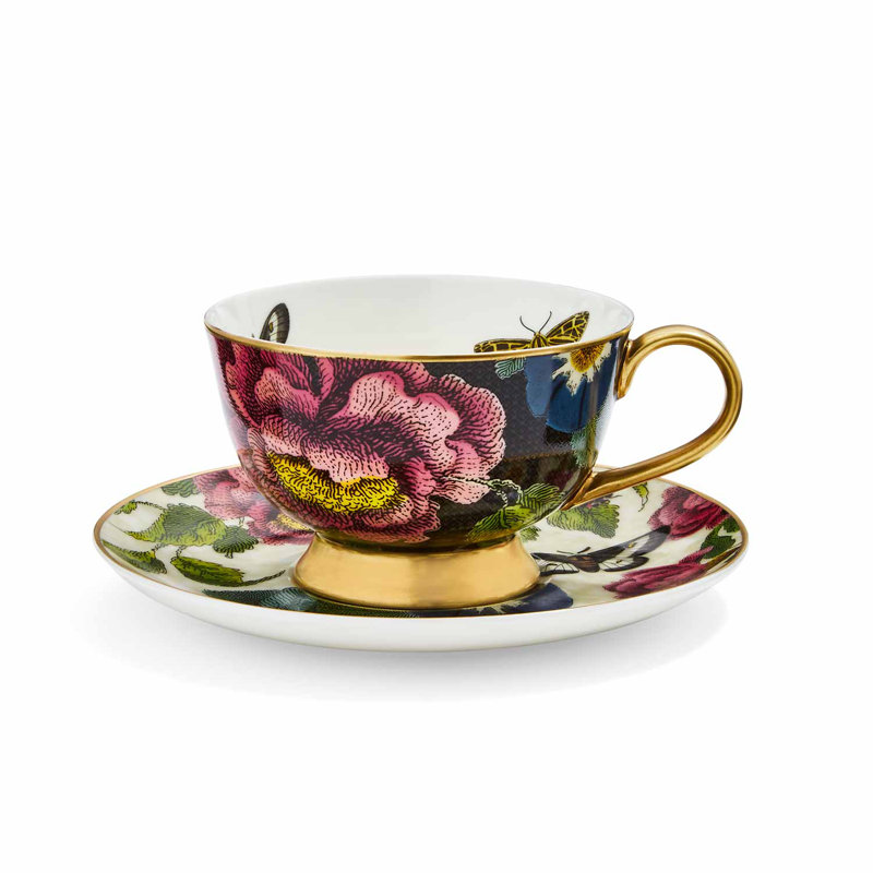 Spode Creatures Of Curiosity Tea & Sauc Cpe 7Oz (Noir / Crm)