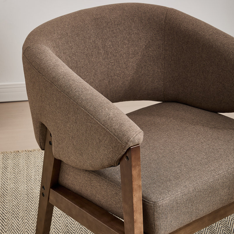 Chaise d'appoint Modern Farmhouse - Pieds en bois massif avec pieds réglables - Coussin épais de 5,5 po et accoudoirs intégrés - Siège d'une largeur de 22,5 po