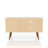 Liberty 43" Mid-Century Modern 3-Shelf TV Stand for TVs up to 43" in White and Rustic Brown-1799682131