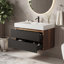 Wall Mounted Single Double Single Vanity Bathroom Vanity With Solid Surface Top-1178105827