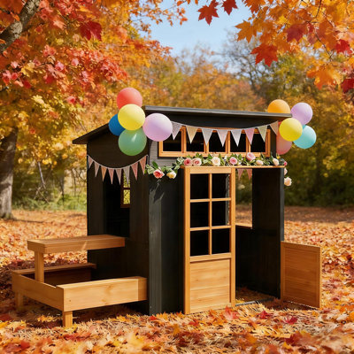 Maisonnette en bois pour enfants, maisonnette d'extérieur, maisonnette spacieuse