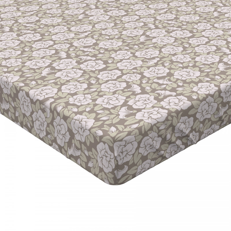 Microfiber Floral Fitted Sheet, Queen Fitted Sheet