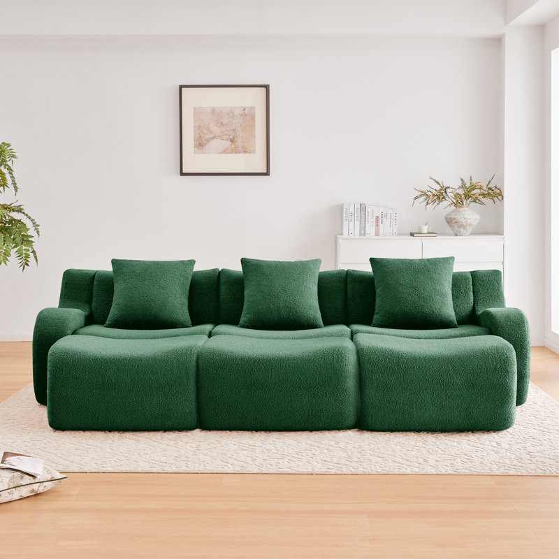 Canapé ergonomique et confortable en tissu Teddy