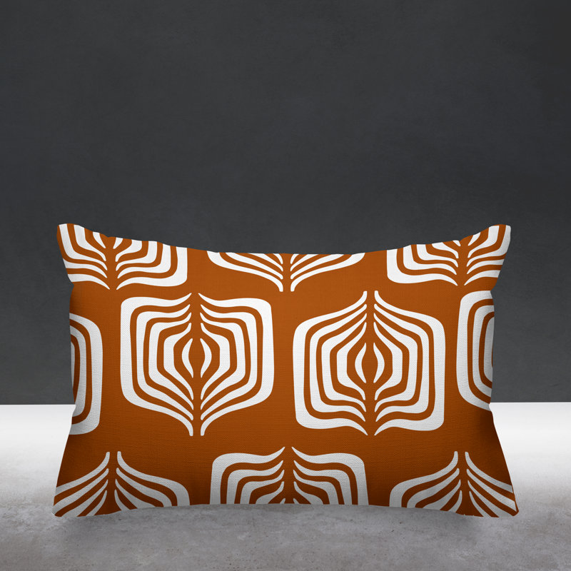 Housse et insert de coussin rectangulaire d'extérieur Dale Tribal, Orange brûlé