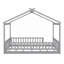 Structure de lit neutre en bois massif gris avec barrière de protection pour enfants et adolescents-129380617