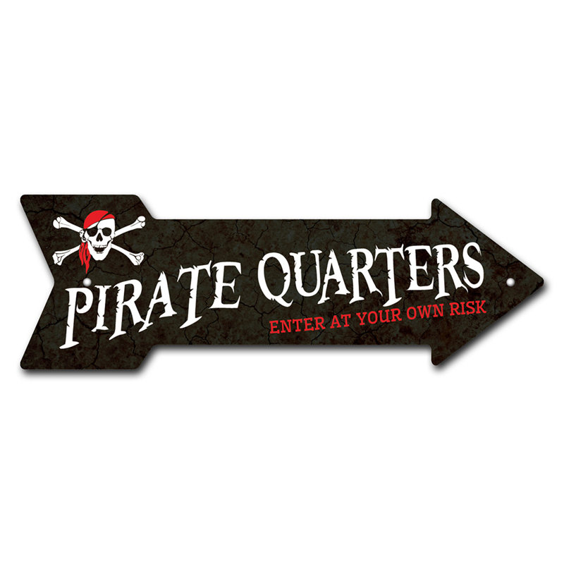 Décalcomanie amusante pirate Quarters, H 8 po x l 24 po x P 1 po