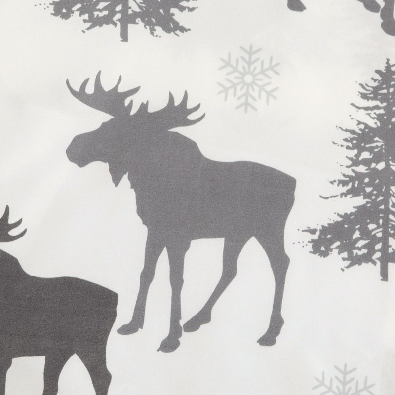 Full Light Grey Forest Animal Microfiber Sheet Set