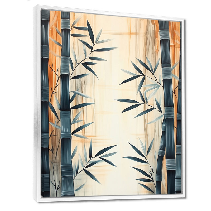«Bamboo in Quiet Air III» - Reproduction sur toile encadrée de style japonais moderne, H 40 po x l 30 po