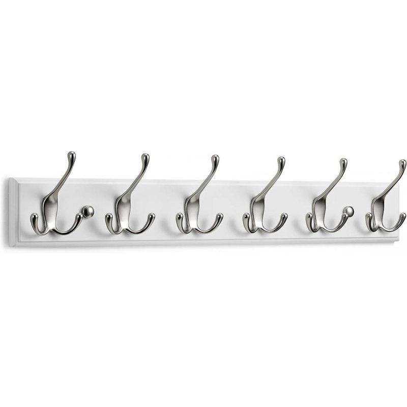 Wall 6 - Hook Coat Rack, Matt Nickel