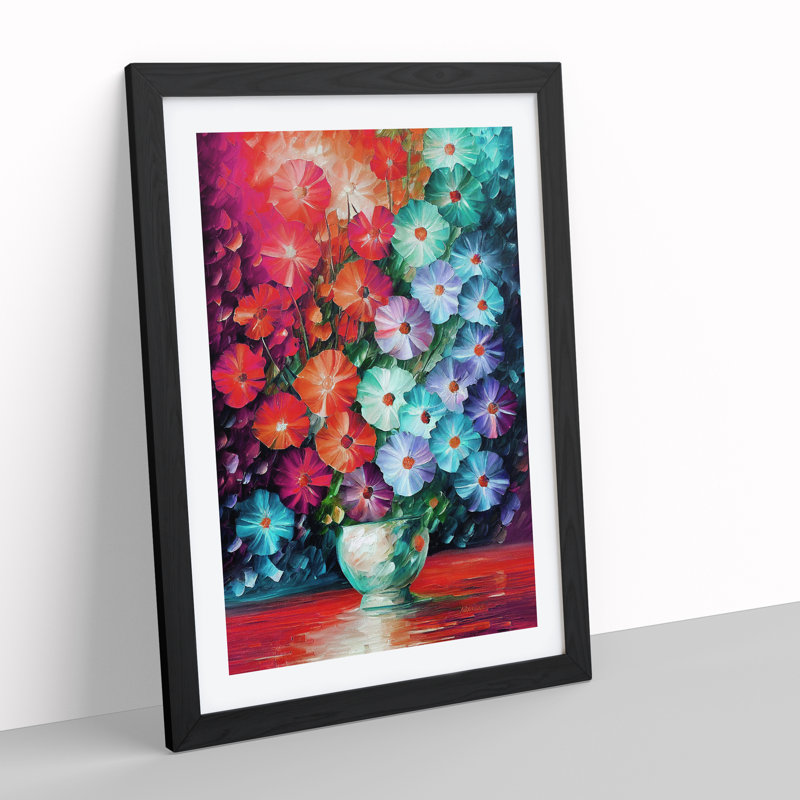Flowers in a Vase No.3 - Framed Print, Black, 64cm H x 46cm W