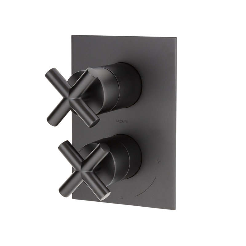 Cigno 3-Way Progressive Pressure Balancing Mixer With Diverter, Matte Black