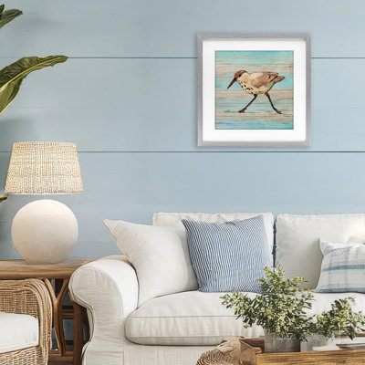 «Coastal Teak Sandpiper», reproduction d'art sous verre encadrée par Paul Brent