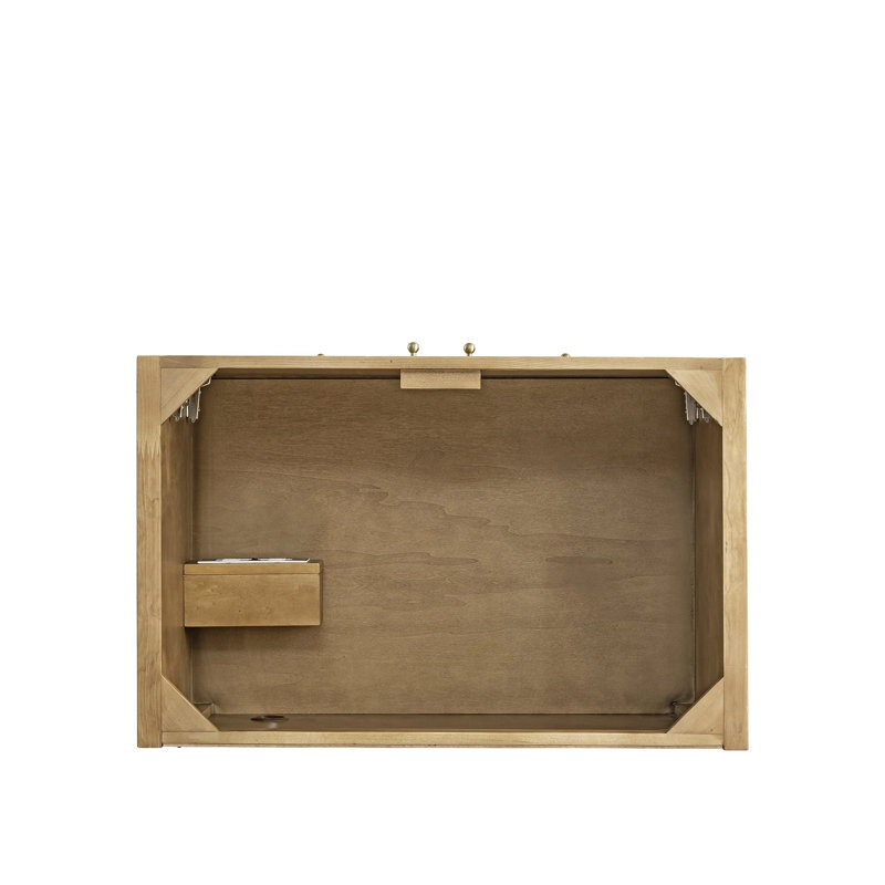 Hudson 36'' W Single Vanity, White Zeus, 8" Widespread, Light Natural Oak