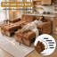 Canapé d'angle modulaire Cloud de 213 cm (83,86 po), canapé rembourré surdimensionné avec console centrale, porte-gobelets et pouf coulissant, canapé profond en tissu moelleux pour salon-1743781957