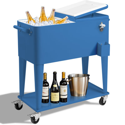 80 QT Patio Cooler Cart