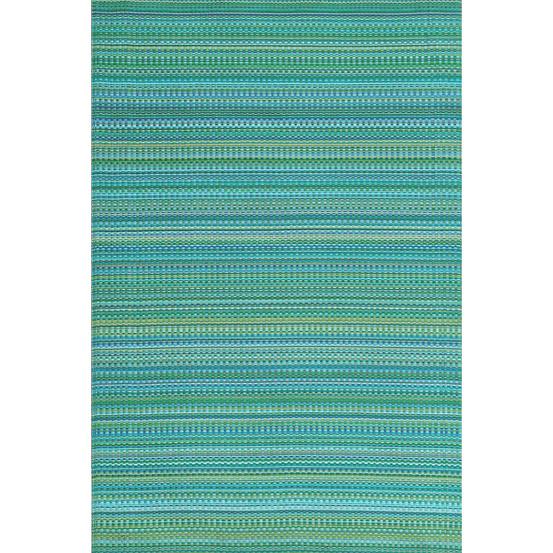 Tapis bleu / vert mixte intérieur / extérieur réversible, matériau 100% recyclé, résistant aux rayons UV