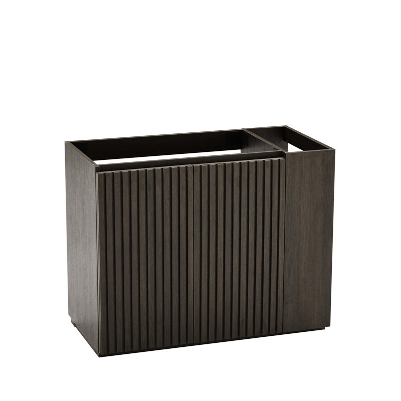 Meuble-lavabo mural de 36 po, tiroirs noirs doux, pré-assemblés, 4 tiroirs avec fermeture silencieuse, panneaux de qualité E1, laque à base d'eau E0, poignée centrale cachée, lavabo profond de 4,7 po, intégré