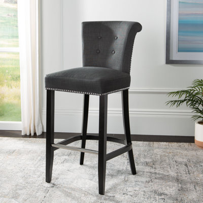 Arlease Upholstered Counter Stool with Solid Wood Frame