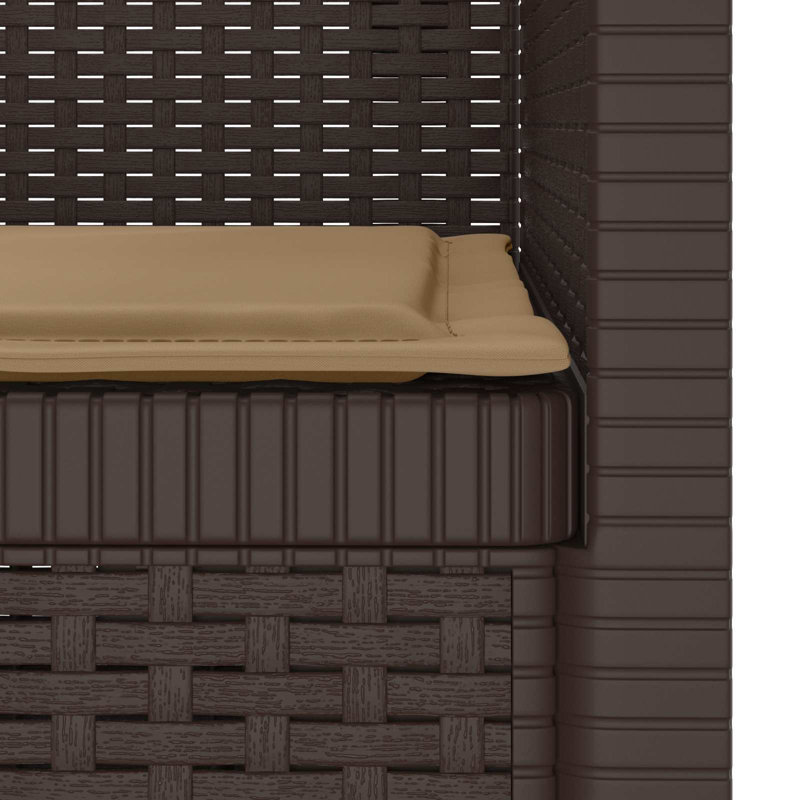Outdoor Lounge Chair with Cushions, Taupe, Brown
