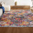 Motolal Modern Persian Boho Vintage Trellis Ivory/Navy/Multi Rug-859979168