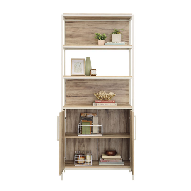 Bookcase With Doors, Brown finish