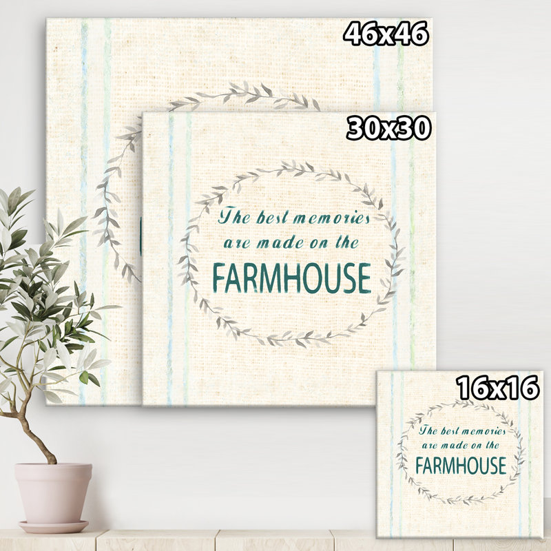 Maison de campagne florale XV-impression d’art textuel sur toile, H 46 po x l 46 po x P 1,5 po, Toile tendue