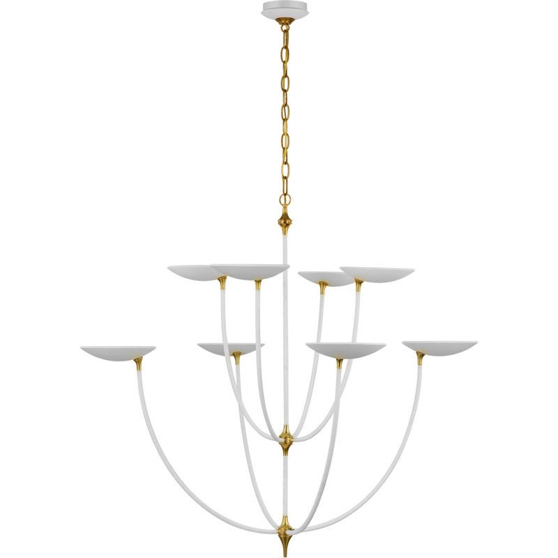 Thomas O'Brien Keira XL Chandelier, Matte White/Hand-Rubbed Antique Brass