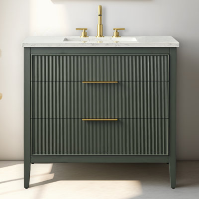 Bilroy 36'' Single Bathroom Vanity with Engineered Stone Top