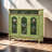 French Green 3-Drawer 3-Door Cabinet 24 Pair Shoe Storage Cabinet