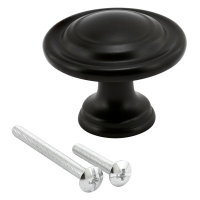 1-3/8 in. Bi-Fold Door Knobs, Matte Black Finish (Single Pack)