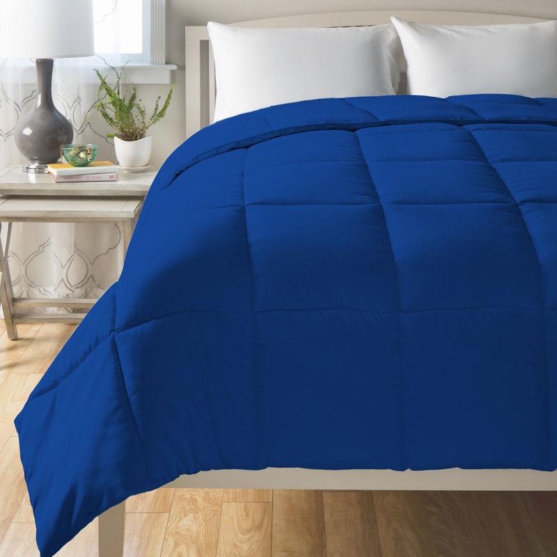Édredon en duvet synthétique hypoallergénique toutes saisons, Édredon simple, Bleu très foncé