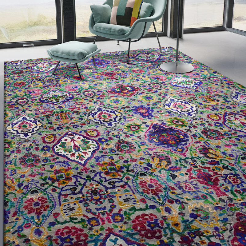 Canterbury Hand Knotted Floral Area Rug, Rectangle 9' x 12'