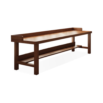Brown Rectangular Solid Wood Writing desk