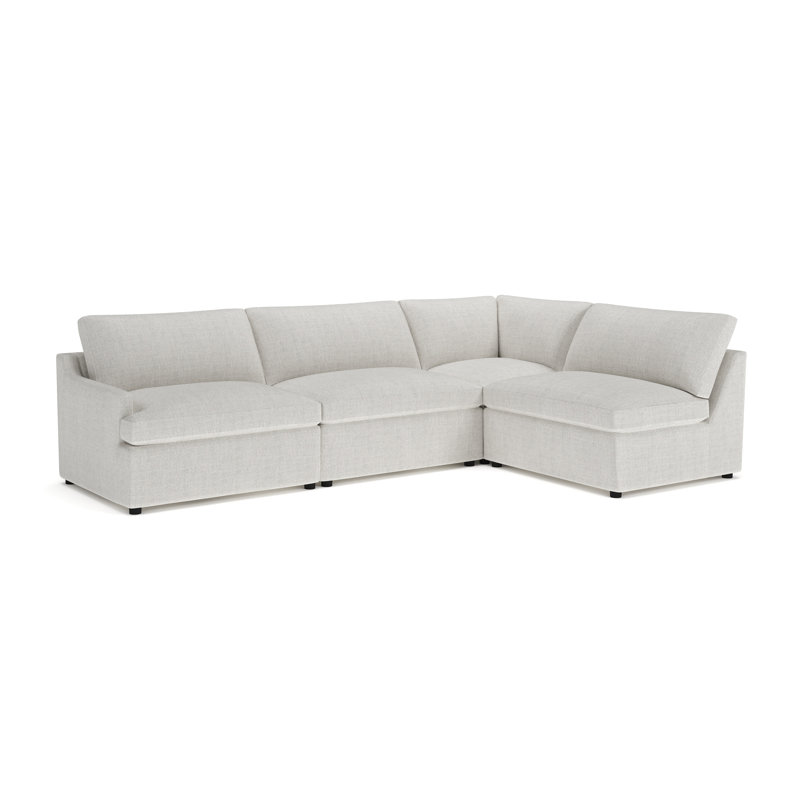 Essex Chaise Sectional, Monique Oyster Textured Chenille, Right Hand Facing