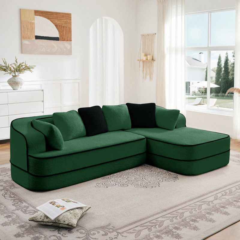 Canapé 106D 106 po, H 32,7 po x l 105,9 po x P 66,5 po, Vert, Right Hand Facing