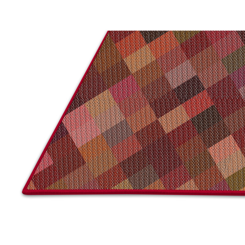 Tapis géométrique brun clair, Rectangle 5 pi x 7 pi